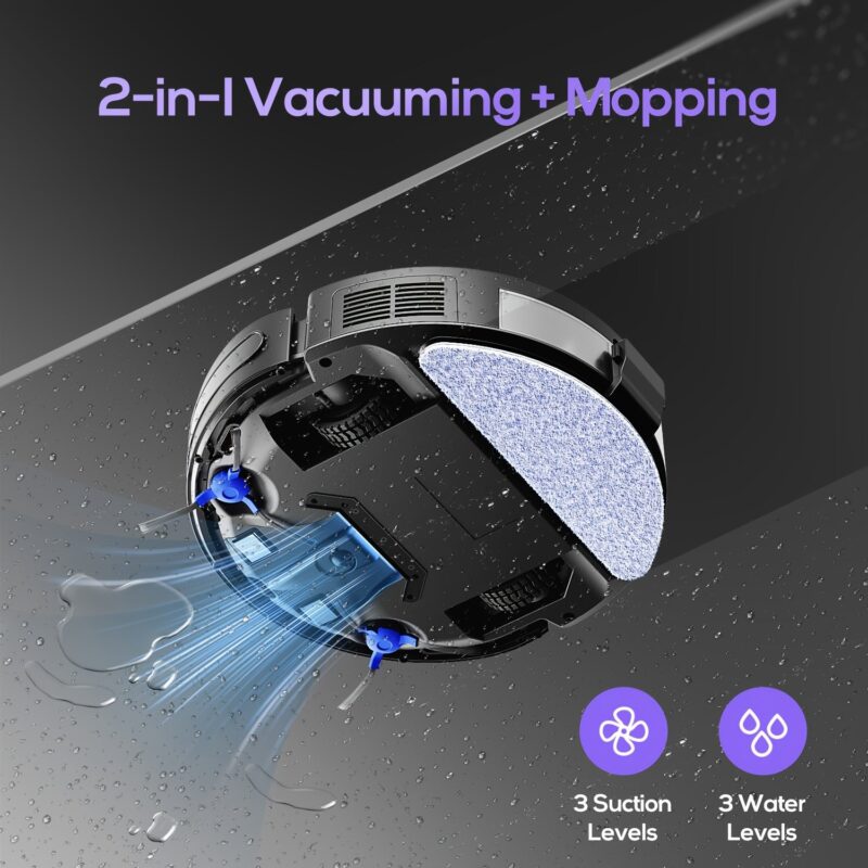 Robot Vacuum and Mop Combo, 4000Pa Suction with App & Voice Control, Automatic Charging - Image 5