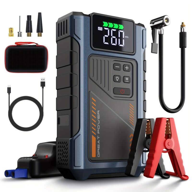 Portable Car Jump Starter With Air Compressor 2500A Peak - Image 5