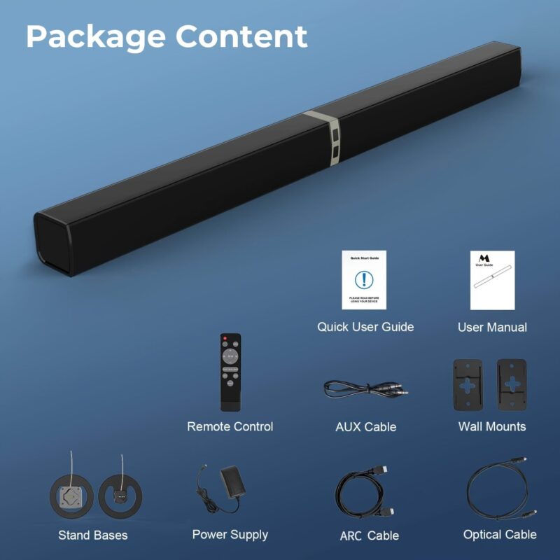 2 IN 1 TV Sound Bar, Sound Bars for Smart TV, 50W Wireless 2.0 - Image 3