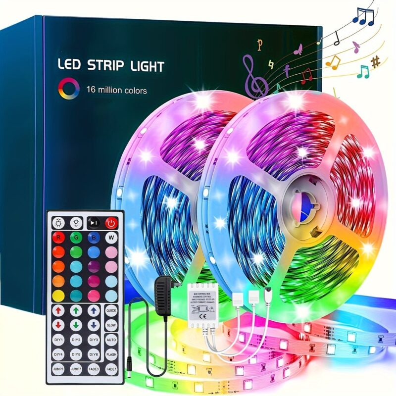 Color Changing LED Strip Lights 33FT-200FT with 44-Key Remote for Bedroom & Home Decor - Image 2