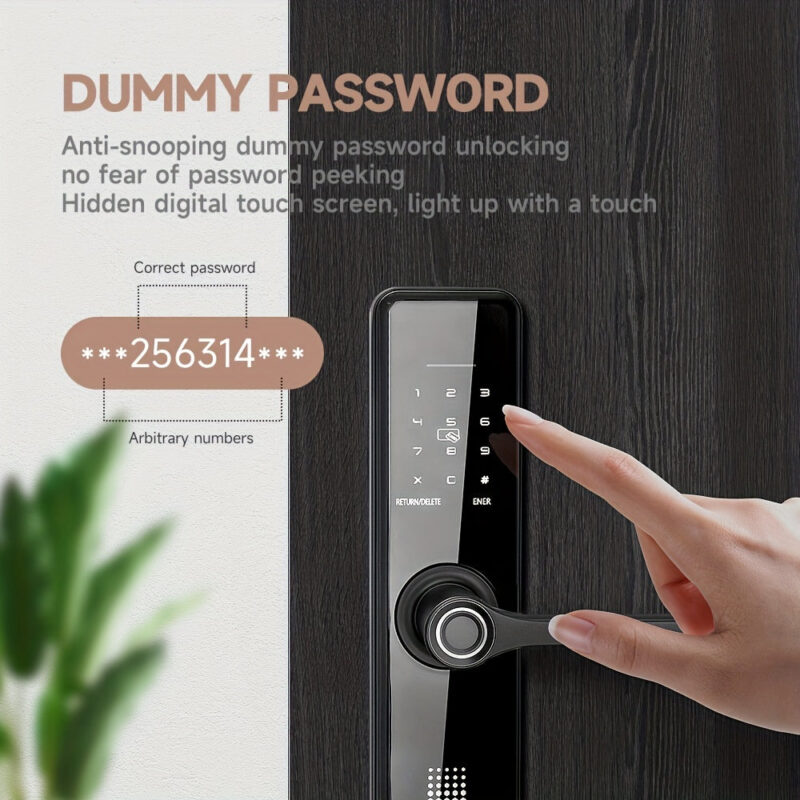 Biometric Fingerprint Door Lock, Keyless Entry with App & Keypad, Aluminum Alloy, Battery Powered - Image 7