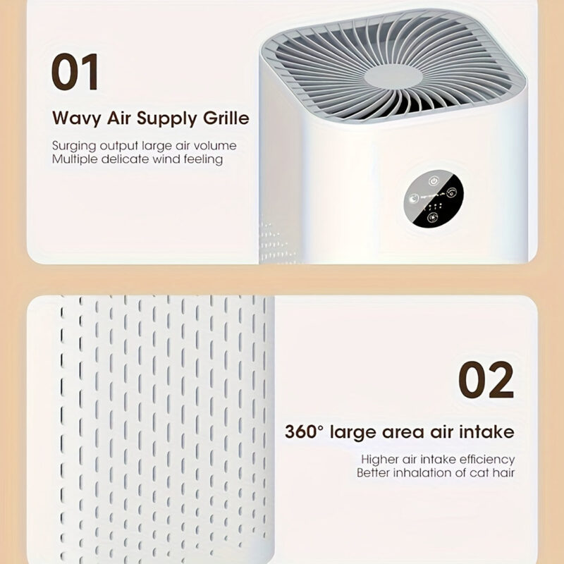 Smart Air Purifier, True HEPA Filter, Ultra-Quiet, PM2.5 & Formaldehyde Removal, Adjustable Speed, Negative Ion Mode - Image 6