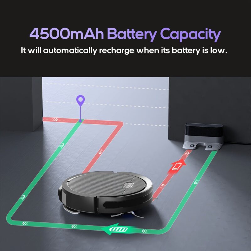 Robot Vacuum and Mop Combo, 4000Pa Suction with App & Voice Control, Automatic Charging - Image 4