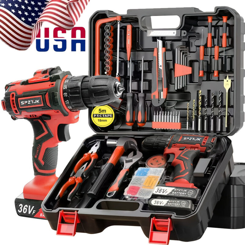 128Pcs With 2 Battery Electric Drill Set - Image 3