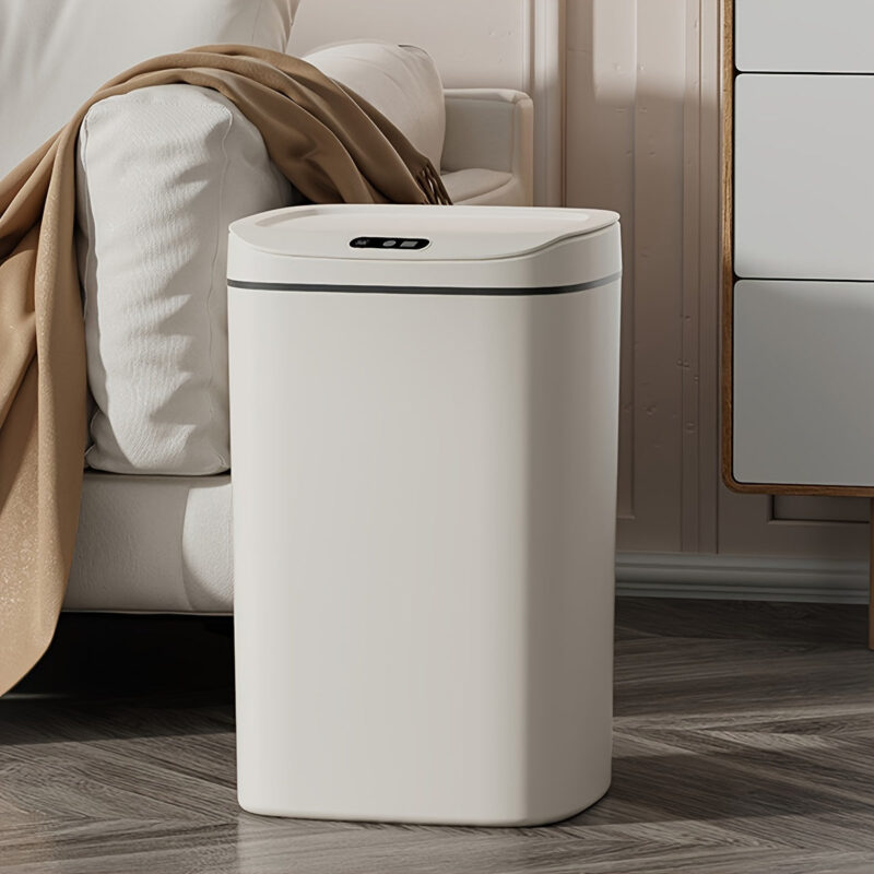 Odor-Proof Smart Trash Can, Quiet Close,  Battery Operated for Kitchen, Bathroom, Office