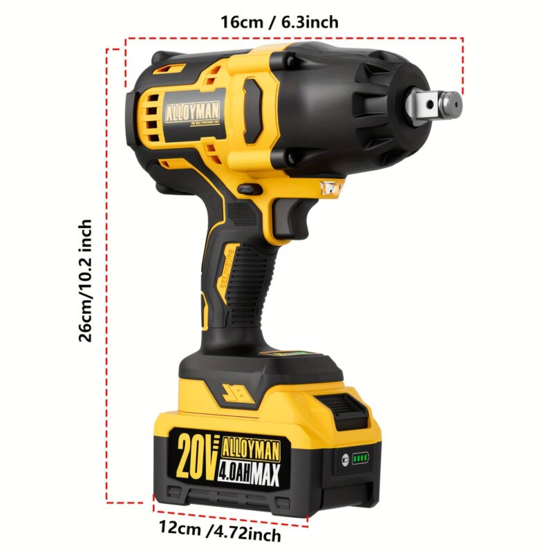 1pc Alloyman 20V Cordless Impact Wrench - Image 2