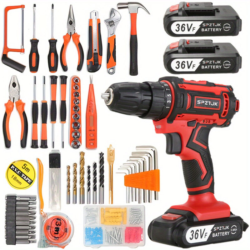 128Pcs With 2 Battery Electric Drill Set - Image 2