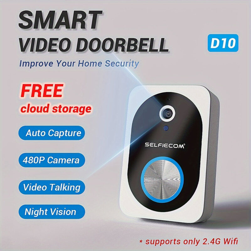 Smart Visual Doorbell with 2.4GHz Wi-Fi, HD Night Vision, Two-way Call & 72 Hours Cloud Storage - Image 3