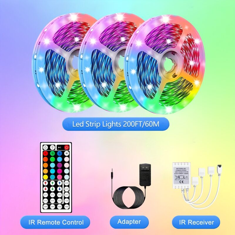 Color Changing LED Strip Lights 33FT-200FT with 44-Key Remote for Bedroom & Home Decor - Image 8